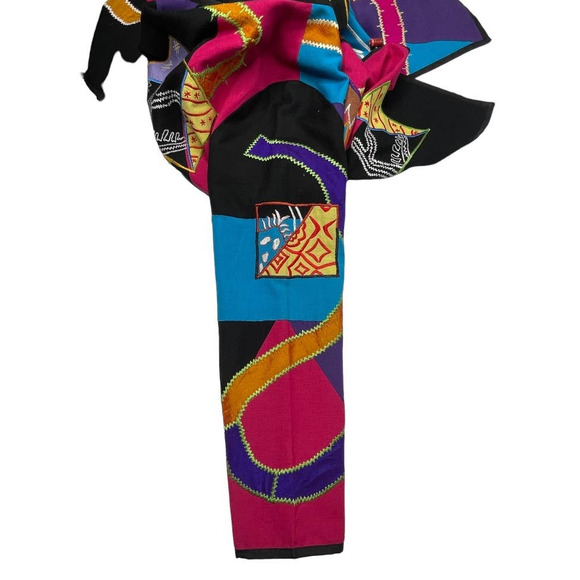 Women's Vintage  Indigo Moon Patchwork Modern Art Applique Jacket Sz M - Picture 10 of 11